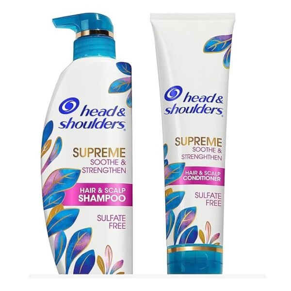 Head & Shoulders Supreme Sulfate Free Shampoo and Conditioner Set for Dry Scalp and Dandruff Treatment, Soothe and Strengthen with Argan Oil and Rose Essence, 21.2 Fl Oz - Image 5