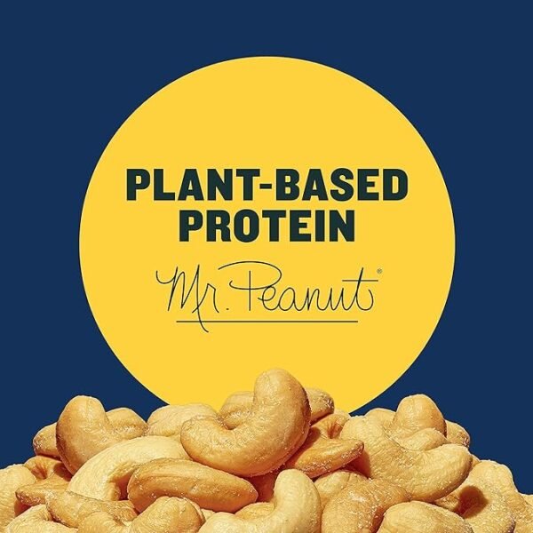 PLANTERS Deluxe Salted Whole Cashews, Party Snacks, Plant-Based Protein, Quick Snack for Adults, After School Snack, Roasted Cashew Flavored with Sea Salt, Bulk Nuts, Kosher, 1 lb 2.25oz Canister - Image 2