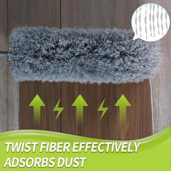 Cobweb Duster with Extension Pole, Spider Web Brush & Ceiling Cleaning Kit, 100" Microfiber Feather Duster Cleaner with Washable Head for Ceiling Fan, Furniture, Home - Image 2