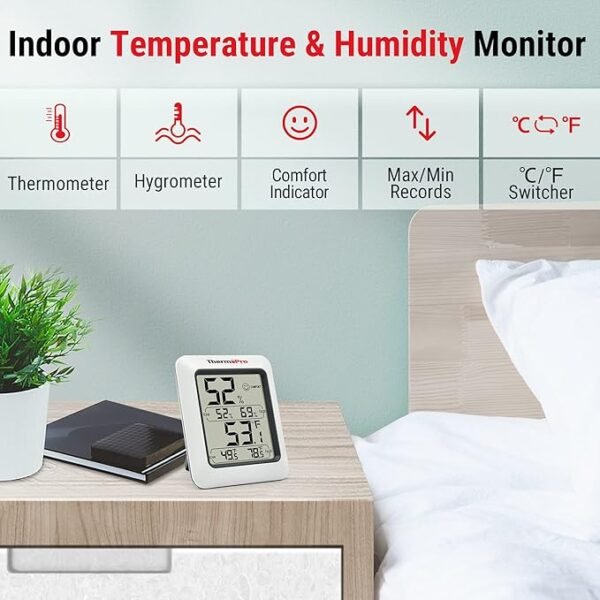 ThermoPro TP50 Digital Hygrometer Indoor Thermometer Room Thermometer and Humidity Gauge with Temperature Monitor - Image 5